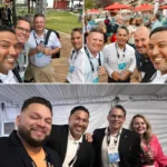 Collage of Joseph L. Soliz with industry colleagues at trucking events